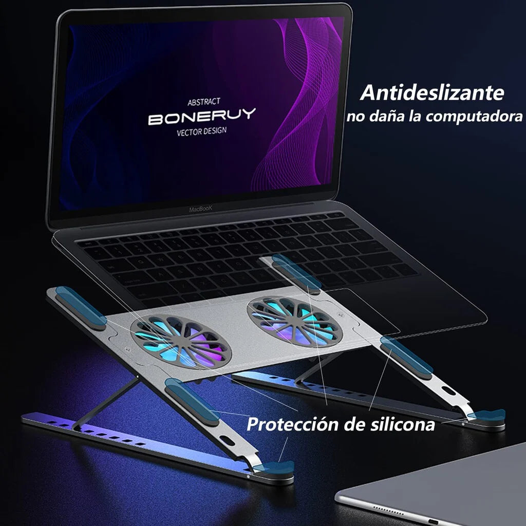 PORTABLE LAPTOP STAND CON VENTILADORES RGB