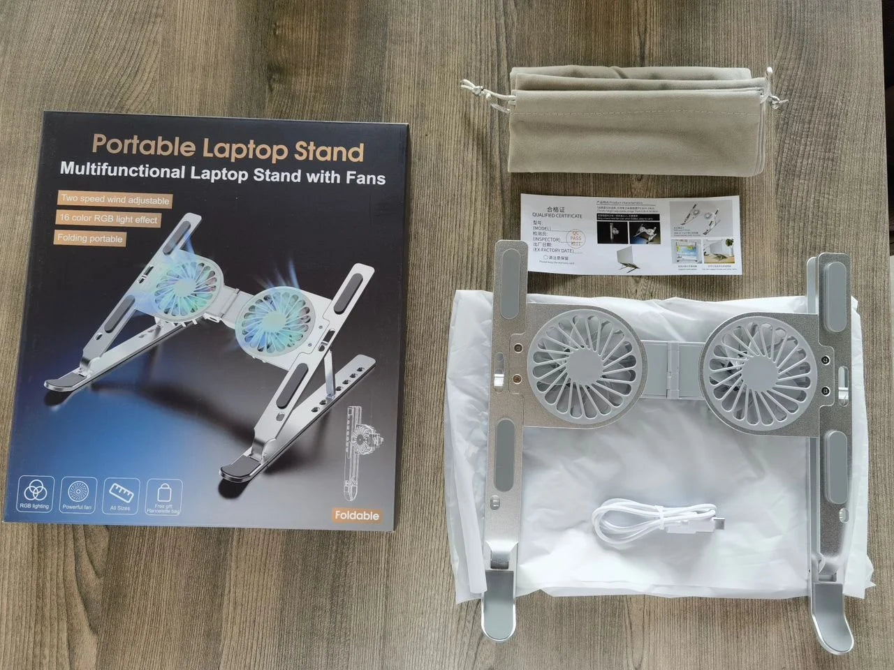 PORTABLE LAPTOP STAND CON VENTILADORES RGB